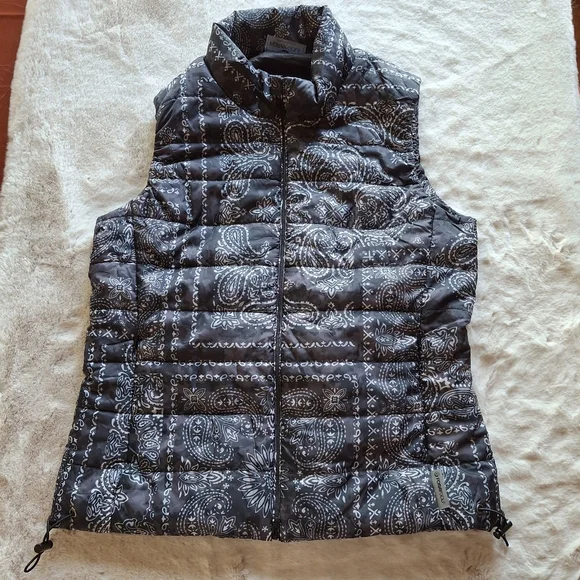 Paisley Bandana Packable Foray Golf Womens Puffer Vest Turtle Neck Zip up Small - Picture 4 of 10
